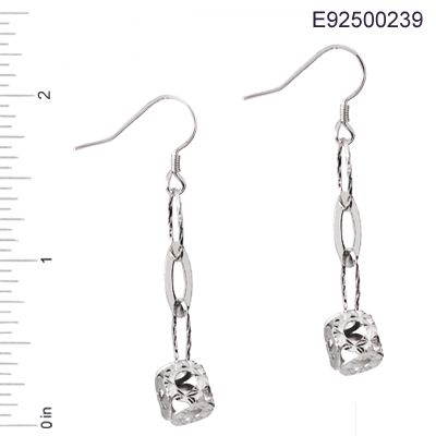 925 Silver Diamond Cut Flower or Ball Drop Earrings  