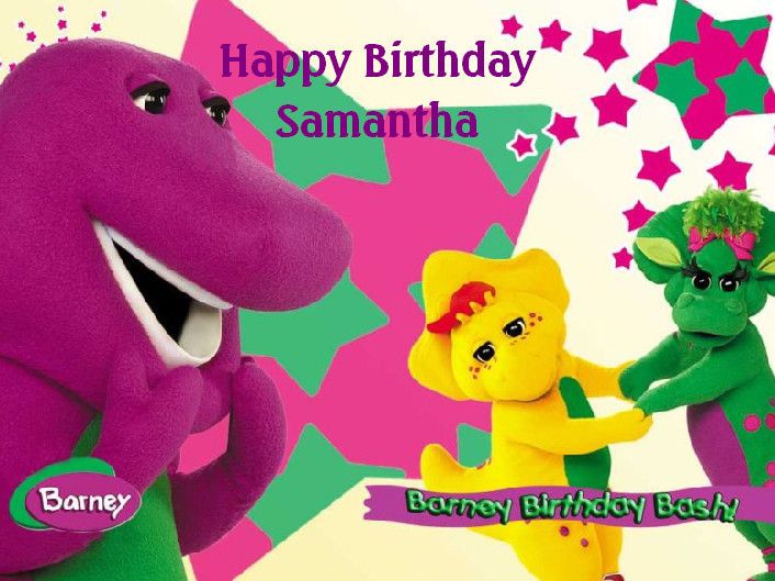 Edible Cake Topper Barney#5 1/4 sheet  