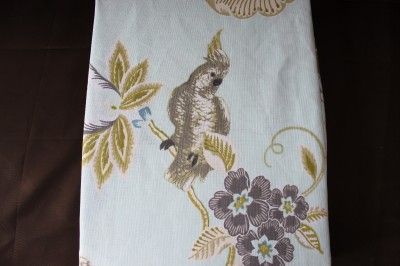 PERI LORRAINE BIRD FABRIC SHOWER CURTAIN   GREEN/BROWN/BLUE  