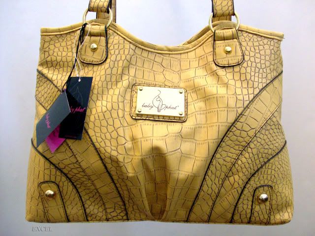 New, Baby Phat, Women Tote Handbag, Mustard, Double handles, BP6490 