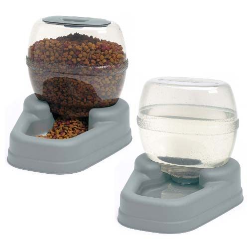   BER 11780 Petite Gourmet Combo Pack Pet Dog Cat Feeder Waterer Bowls