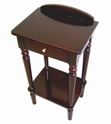 Cherry Wooden Accent End Table / Phone Stand Drawer NEW  