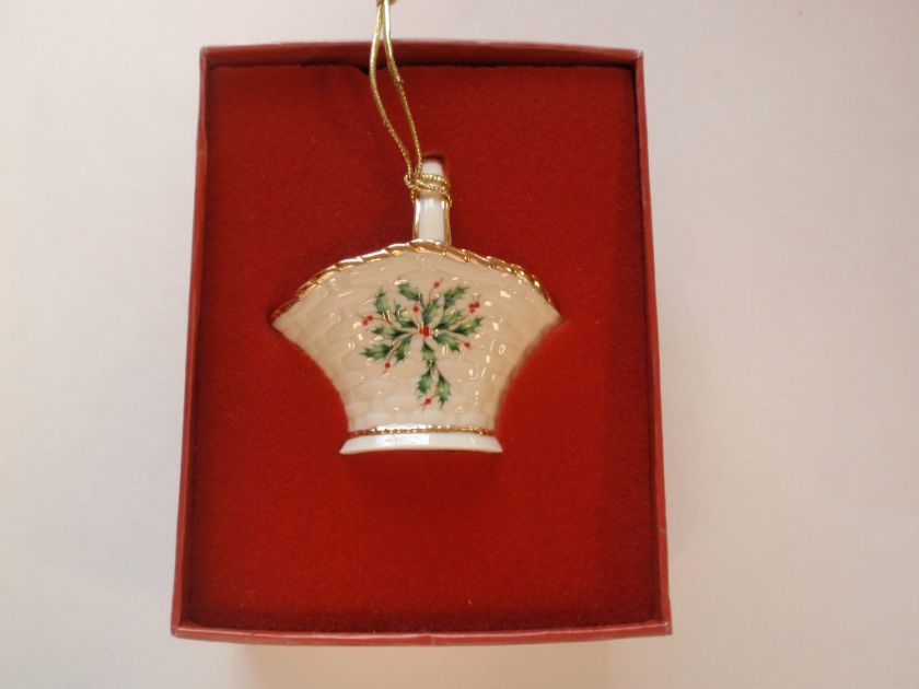   China Holly Basket Christmas Ornament IOB MIB Holiday Gift  