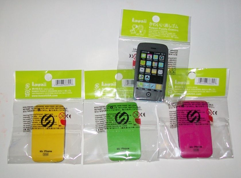iphone eraser in Blue, Pink,Yellow or Green ~ Pick your color  