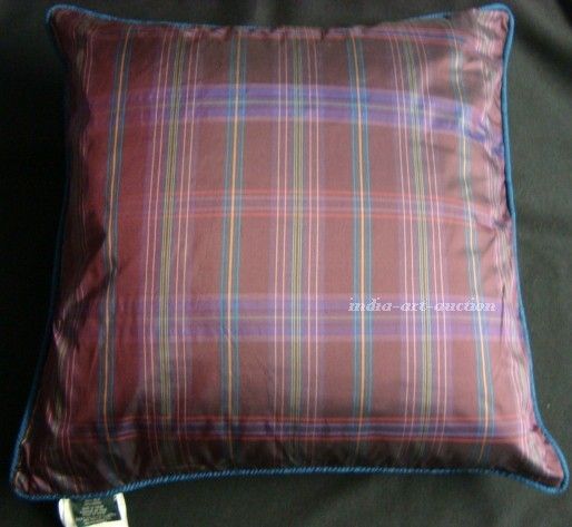 NEW RALPH LAUREN ADRIANA PLAID PURPLE THROW PILLOW SILK TAFFETA 