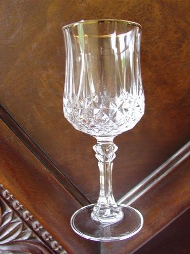   Glasses Cristal dArques Longchamp Gold Glasses 24% French Crystal