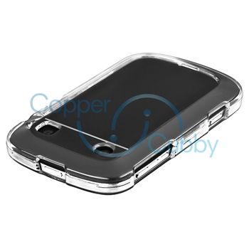 Clear Crystal Hard Case+Privacy Screen Protector for Blackberry Bold 