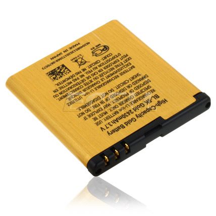 2430MAH HIGH CAPACITY BL 5K GOLD BATTERY NOKIA N86 X7  