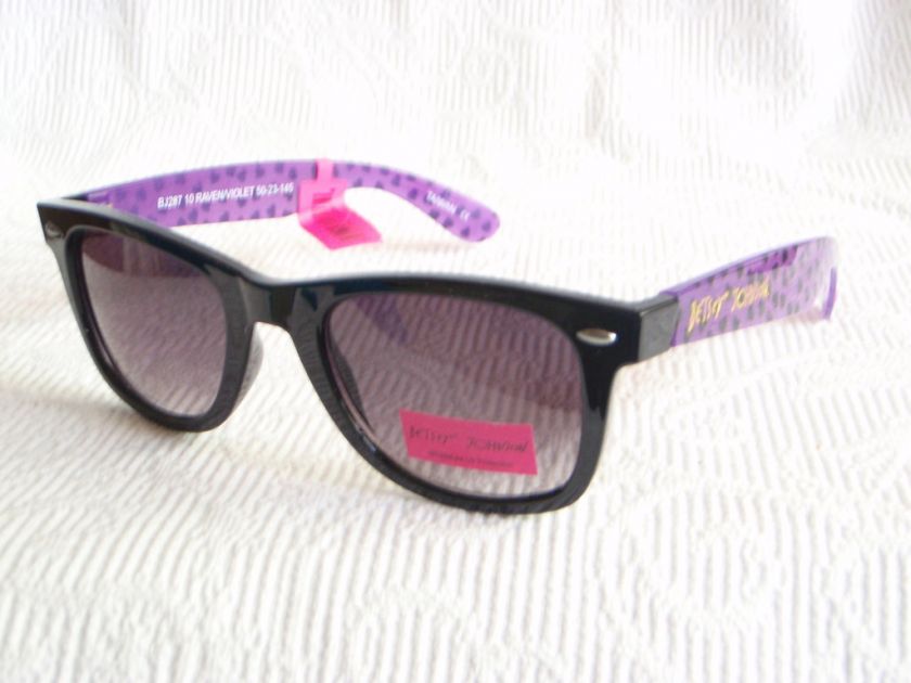 Betsey Johnson BJ257 Black Purple Wafarer Sunglasses  