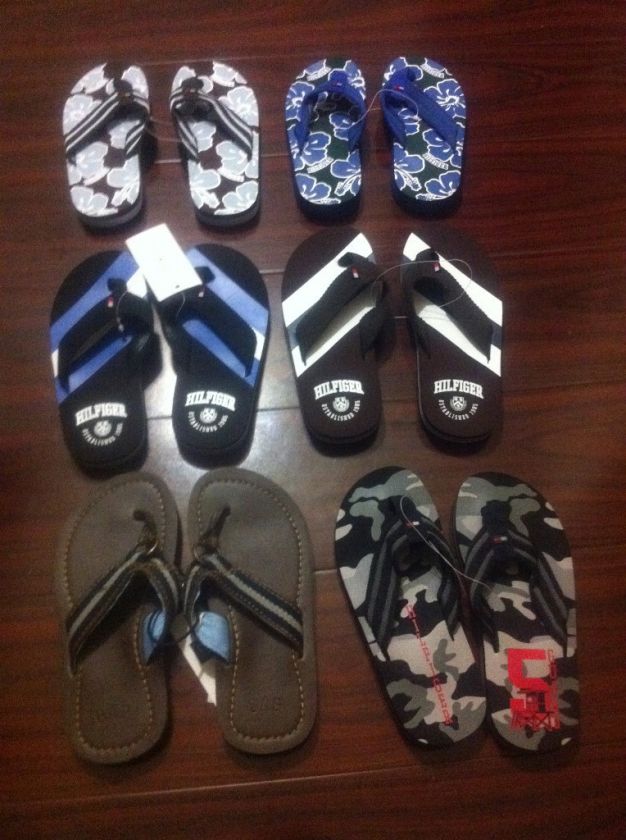   Hilfiger & Gap Boys Logo Flip Flops Sandals AVAIL Sizes & Designs