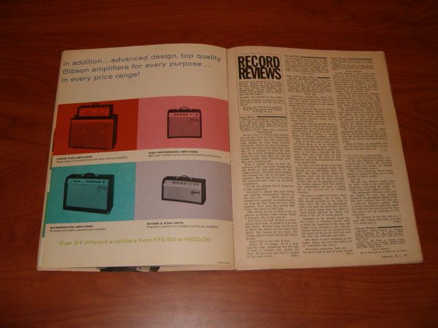 DOWN BEAT February 10 1966 Gibson Amp Pull Out Ad  