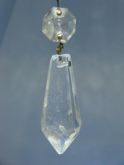 49 2 Chandelier Crystals Faceted Glass Drop Light Pull  