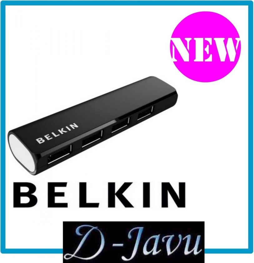 BELKIN USB HUB NON POWERED 4 PORT DRUMSTICK 2.0 PC MAC LAPTOP DESKTOP 