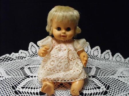 VINTAGE HORSMAN DOLL WET DOLL 18 EYE VGC PEARLS & PANTS  