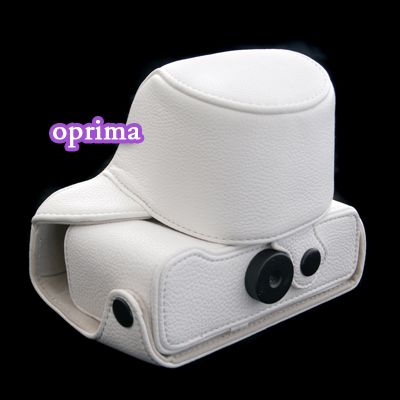 leather case bag for Olympus Pen E PL1 EPL1 EPL 1 White  