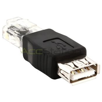 USB A to Ethernet RJ45 Adapter F/M+Blk Extension Cable  