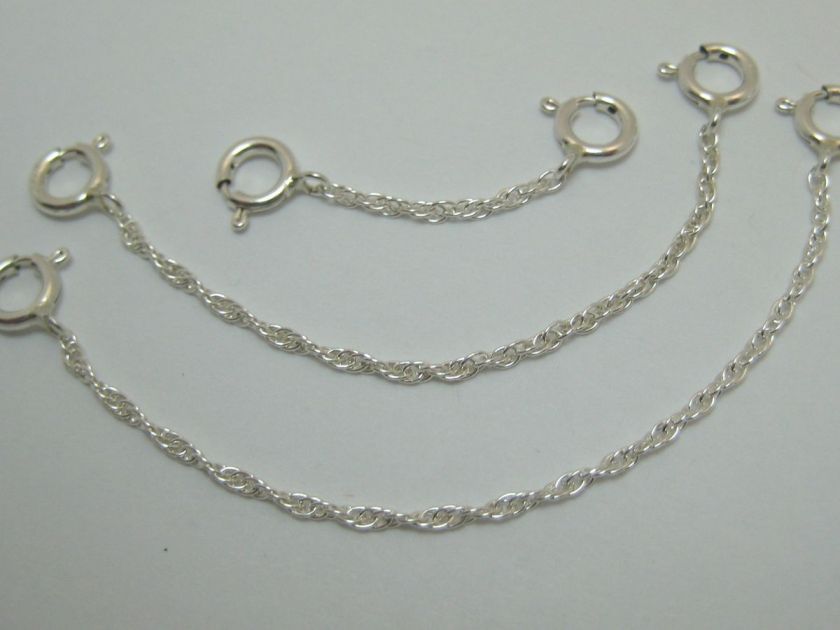 STERLING SILVER 1 2 & 3 ROPE CHAIN EXTENDERS  