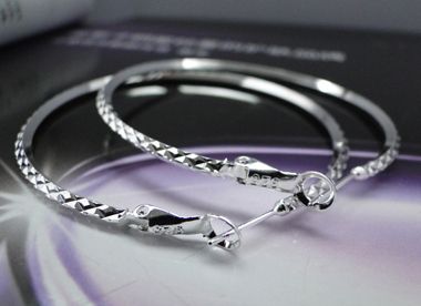 925 Sterling Silver Fashion Hoop Earrings JE109  