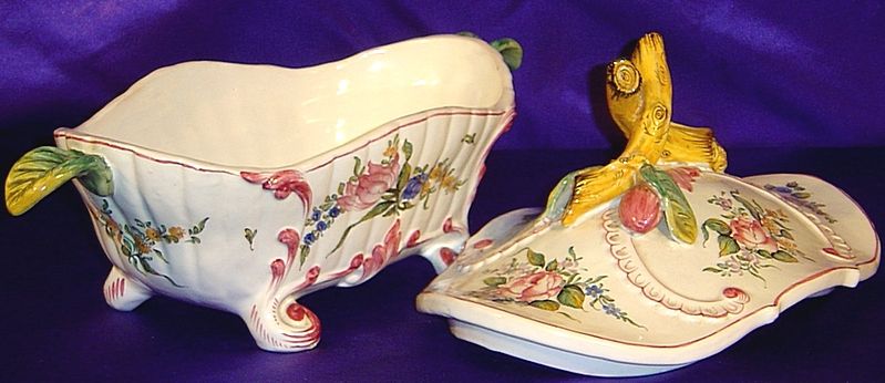 ca.1925 Majolica Centerpiece Tureen Malicorne n Quimper  