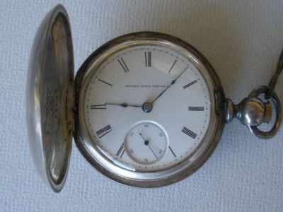 1883 Elgin key wound +set pocket watch runs well 18size  