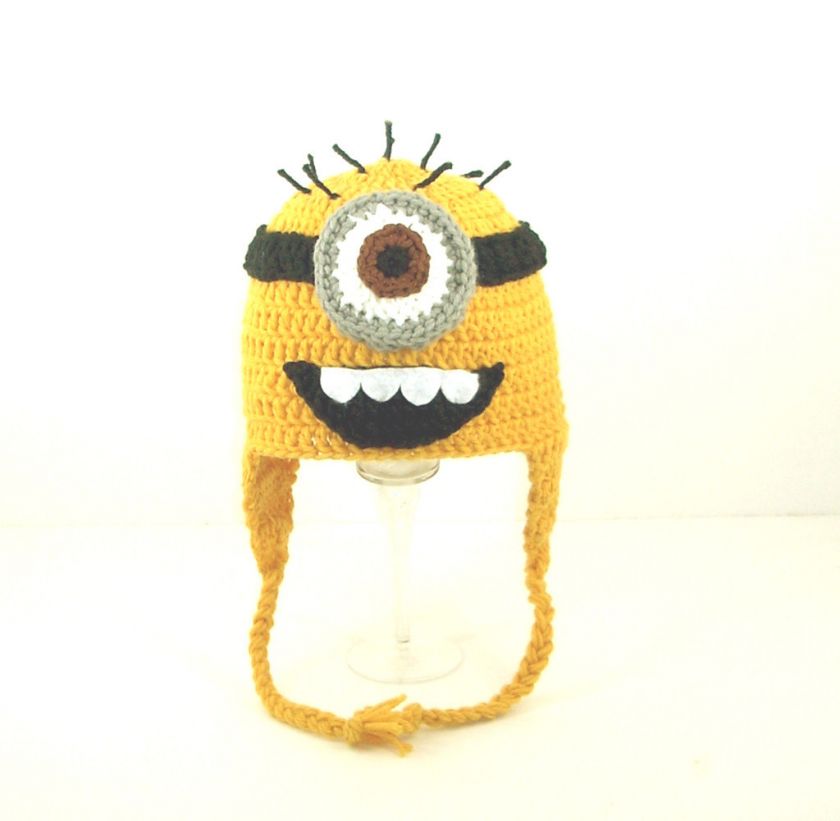 Minion Earflap Hat Despicable Me Handmade Send Size  