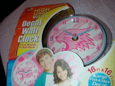 HIgh School Musical  Decal Wall Clock   Disney   16 inches by 16 