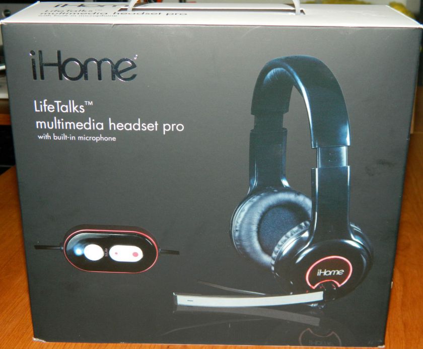 iHome LifeTalks Multimedia Headset Pro w/Built in Microphone USB 