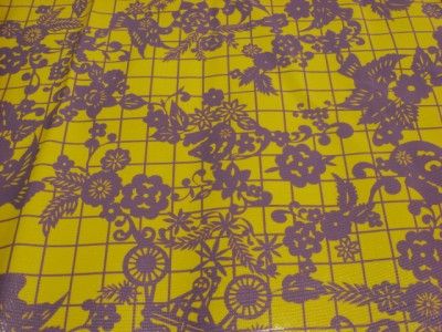 PURPLE SKULLS DAY OF DEAD OILCLOTH VINYL SEW FABRIC BTY  