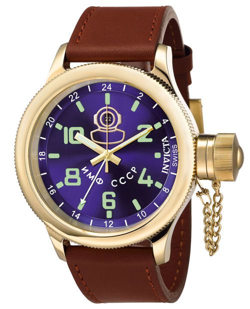 Invicta 7216 Swiss 18K GP Signature Russian Diver GMT Mens Watch