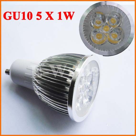 High Quality GU10 5X1W High Power LED SPOT Lamp Lights 5W 85V 265V 