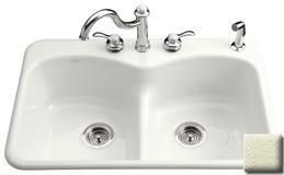 Kohler K 6626 2 FD Sink 2 Bowl Self Rimming Cane Sugar  