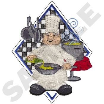 KITCHEN CHEF   2 EMBROIDERED LINEN KITCHEN HAND TOWELS by Susan  