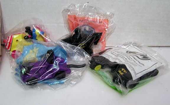 Lot of 4 Assorted BATMAN McDonalds Happy Meal Toys in bag  