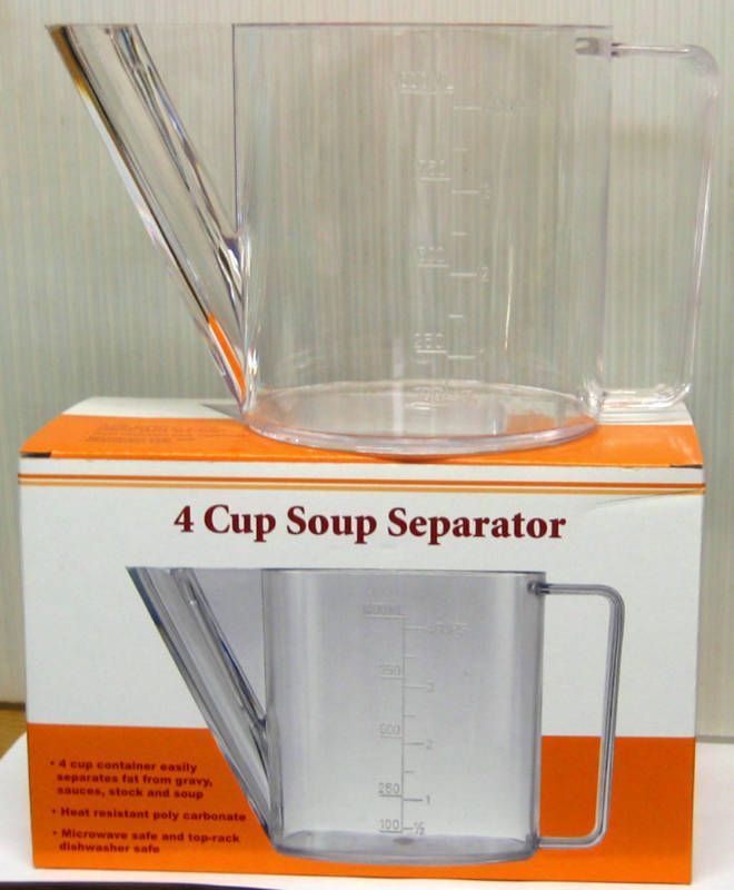 GRAVY SEPARATOR   PLASTIC  4 cup   HEAT RESISTANT   NEW  