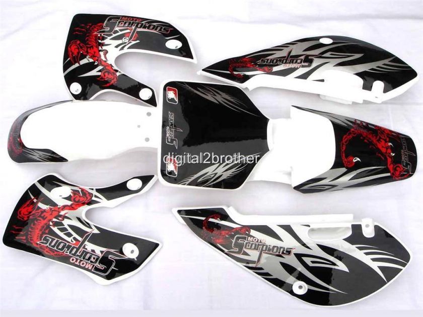 Full plastic & SCORPION DECAL for Kawasaki KLX110 KX65  