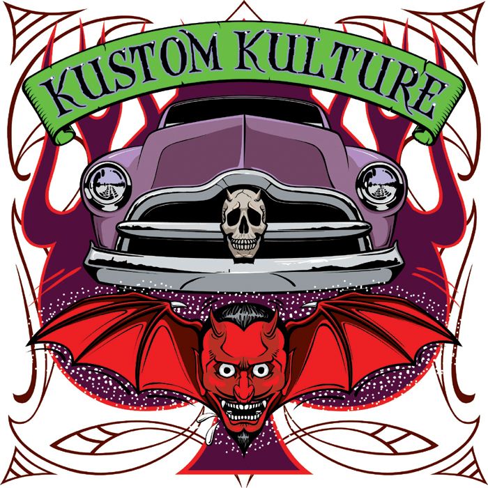 Kustom Kulture hot rod car bike tattoo white t shirt  