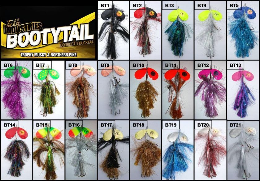 BULK Double #13 Bucktail Muskie Musky Lure Northern Pike Spinnerbait 