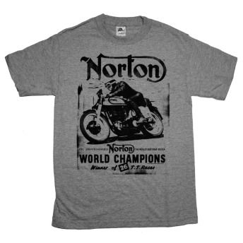 Norton World Champion Motorcycles Road Hog Vintage Style T Shirt Tee 