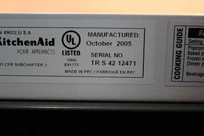   KHMS155LBL 1.5 cu. ft. Over the Range Microwave*1,000 Watts*Used