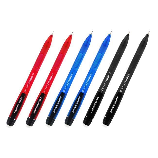 Papermate Syncro Black/Red/Blue Mechanical Pencils 071641256224 