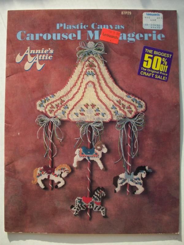 Carousel Menagerie horse animals plastic canvas pattern  