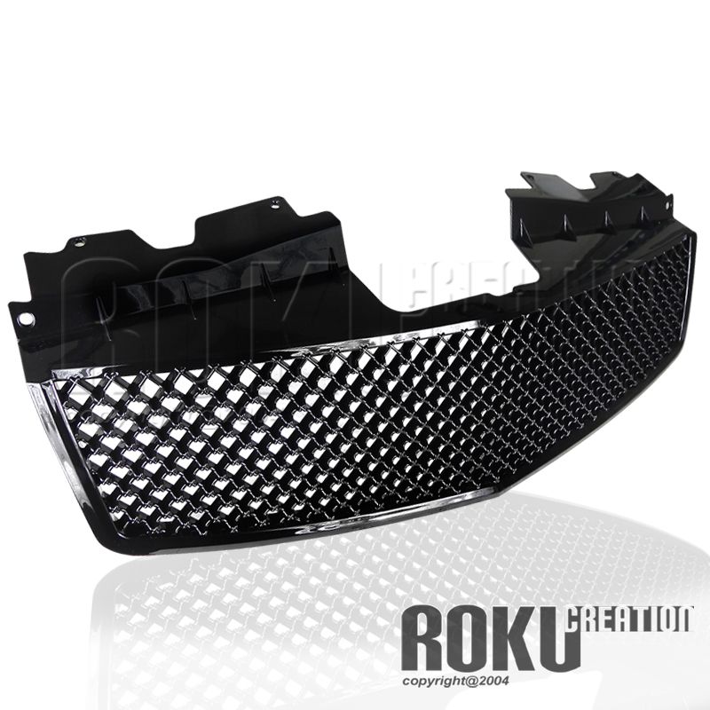 GLOSSY BLACK 03 07 CADILLAC CTS V FRONT MESH GRILLE HOOD GRILL  