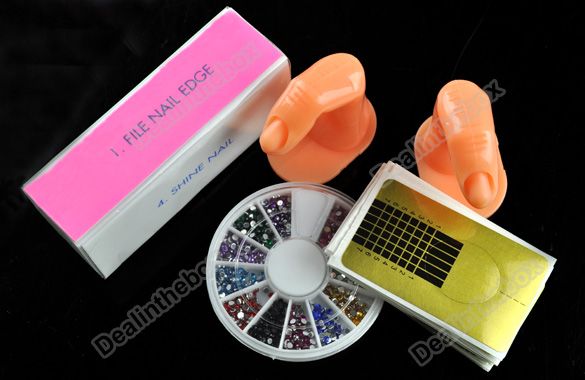 Nail Art Tips Kit Set Full Combo Liquid Powder DIY Acrylic 