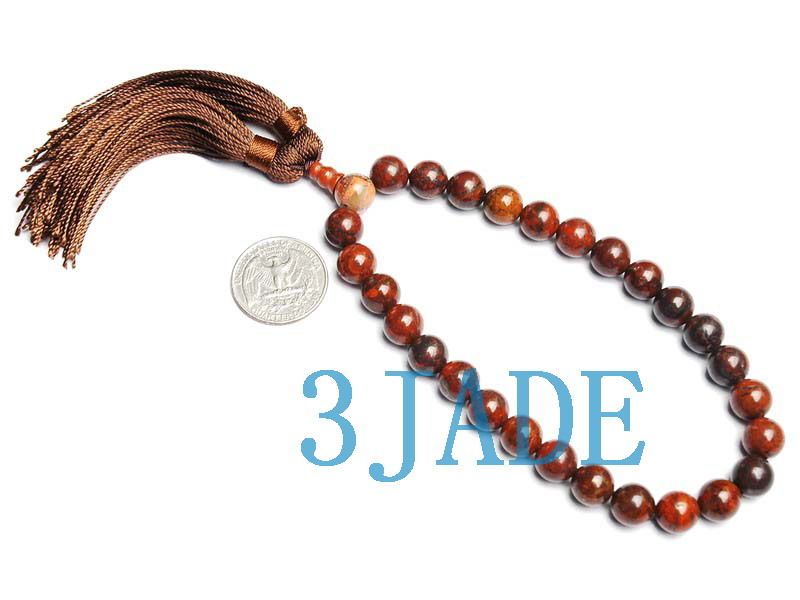 Tibetan Natural Jasper Meditation 27 Prayer Beads Mala  