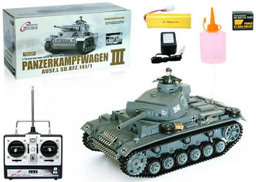 Panzer Kampfwagen III RC Tank With Smoke And Sound 1/16  