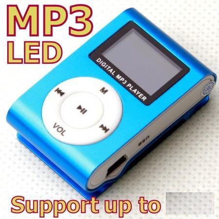 Real 4GB Metal MINI CLIP LCD Portable  Music Player  Xmas Promition 