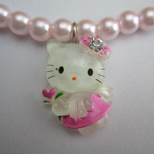 Hellokitty KT Pearl Necklace Bracelet Bangle Ring Set Kid Girl Xmas 