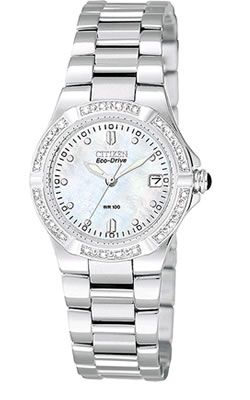 New Citizen Riva Eco Drive Diamonds Stainless Steel EW0890 58D  