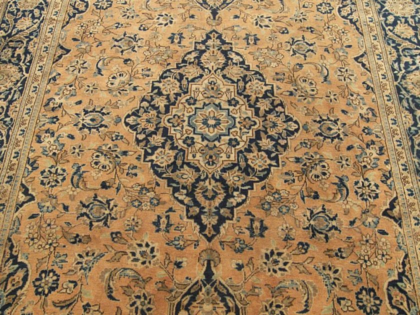 7x11 Beautiful Handmade Mute Antique Persian Kashan Rug  