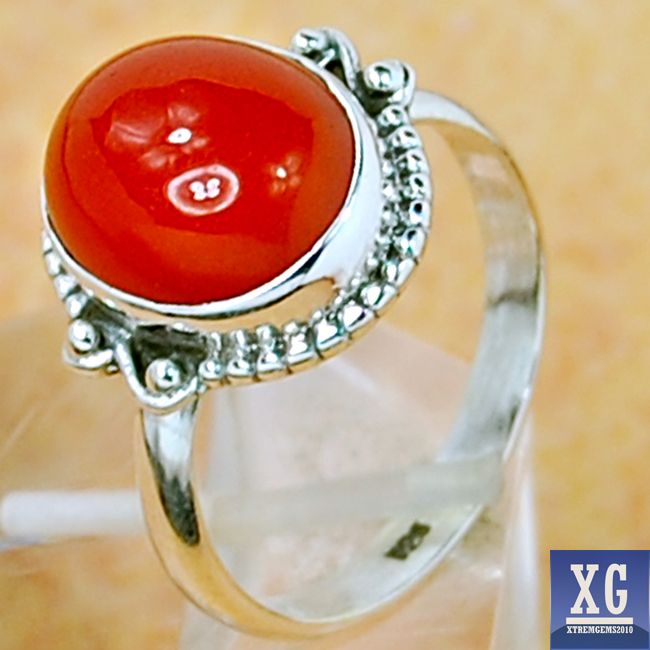 SR13727 ROYAL CARNELIAN 925 STERLING SILVER RING JEWELRY s.7  